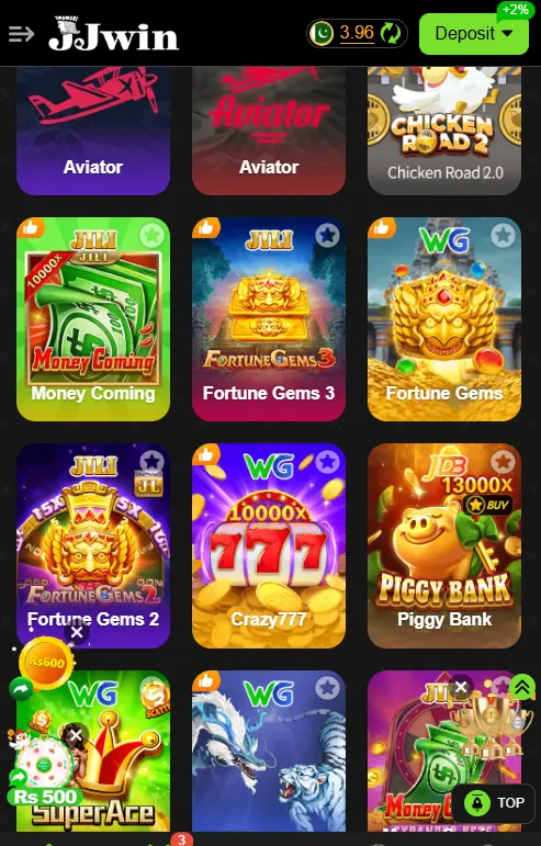 Top 10 Game in JJWin APk