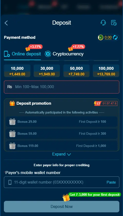 Deposit Money in Bet111 Game