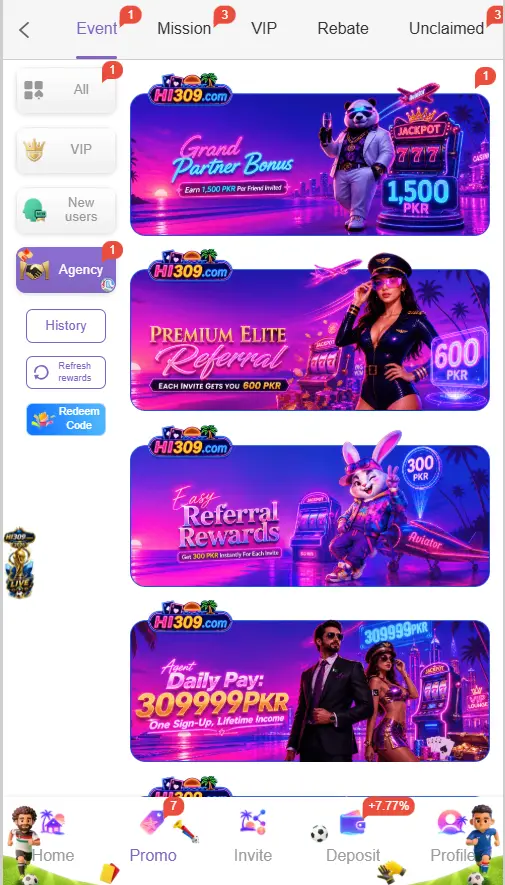 Download Now HI309 Game and get bonuses